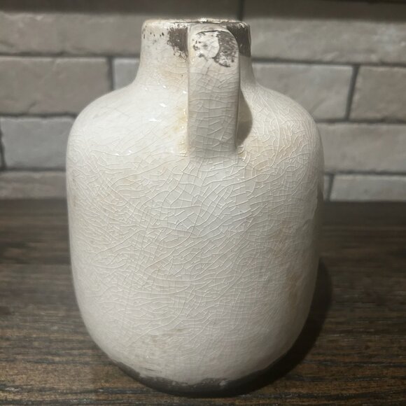 NWT Vintage Farmhouse Style Crackled Rustic Milk Jug Vase - Picture 5 of 10